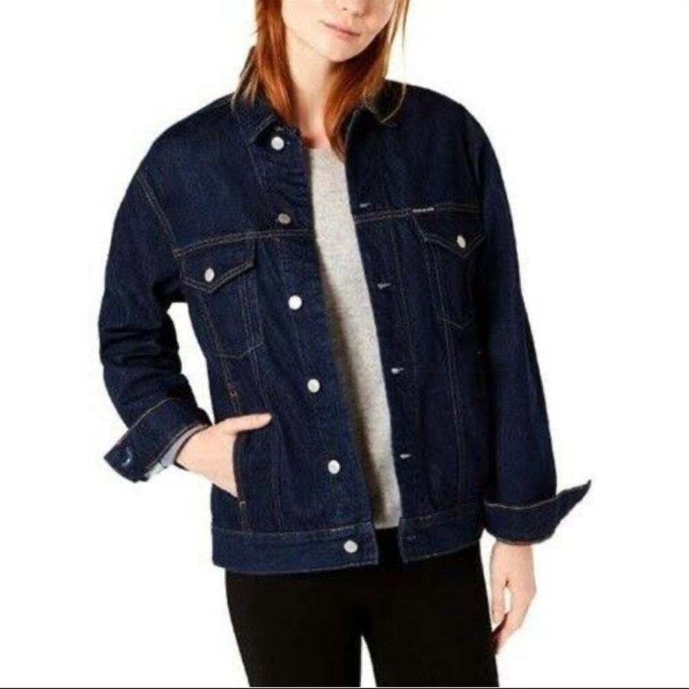 Calvin Klein Jeans Dark Wash Trucker Denim Jacket